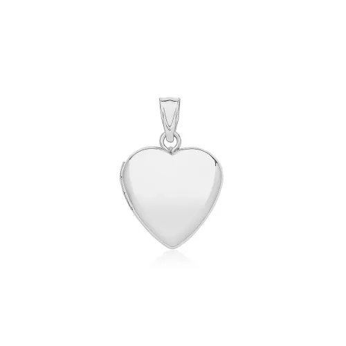 Silver Plain Small Heart Locket 23x16mm 2.9g